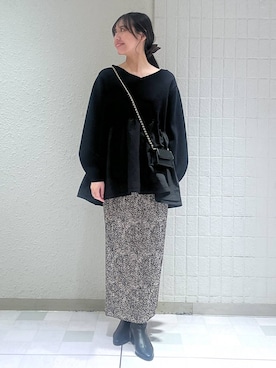 「アイテム（シュシュ、ブラウン系）」を使った、keinaさん（レディース・160cm）の秋コーディネート