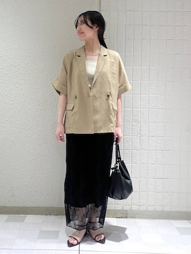 「LOWRYS FARM（ローリーズファーム）のメタルバレッタ　265411（バレッタ/ヘアクリップ、ゴールド系）」を使った、keinaさん（レディース・160cm）の春コーディネート