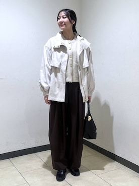 「A part by（アパートバイ）のギャザーコインローファー（ローファー、ブラック系）」を使った、keinaさん（レディース・160cm）の秋コーディネート
