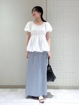 「A part by（アパートバイ）のステンレス_スネークネックレス≪追加9≫（ネックレス）」を使った、keinaさん（レディース・160cm）の夏コーディネート