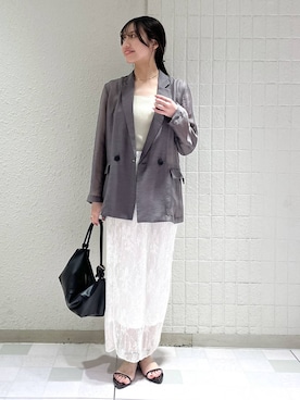 「LOWRYS FARM（ローリーズファーム）のメタルバレッタ　265411（バレッタ/ヘアクリップ、ゴールド系）」を使った、keinaさん（レディース・160cm）の春コーディネート