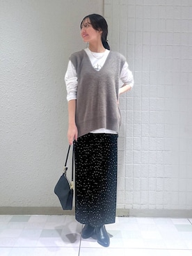 「アイテム（バレッタ/ヘアクリップ）」を使った、keinaさん（レディース・160cm）の秋コーディネート
