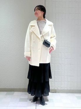 「apart by lowrys」｜「アイテム（ピーコート）」を使った、keinaさん（レディース・160cm）の冬コーディネート