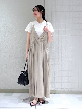 「LOWRYS FARM（ローリーズファーム）のメタルバレッタ　265411（バレッタ/ヘアクリップ、ゴールド系）」を使った、keinaさん（レディース・160cm）の春コーディネート