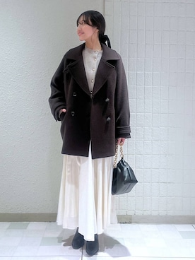 「apart by lowrys」｜「アイテム（ピーコート）」を使った、keinaさん（レディース・160cm）の冬コーディネート
