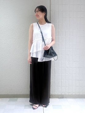 「A part by（アパートバイ）のステンレス_スネークネックレス≪追加9≫（ネックレス）」を使った、keinaさん（レディース・160cm）の夏コーディネート
