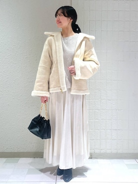 「A part by（アパートバイ）のアイテム（ブルゾン）」を使った、keinaさん（レディース・160cm）の冬コーディネート