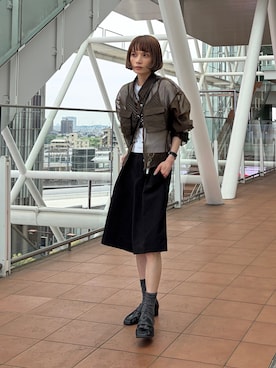 「UNIQLO（ユニクロ）のアイテム（パンツ、ブラック系）」を使った、RIHOさん（レディース・150cm）の夏コーディネート