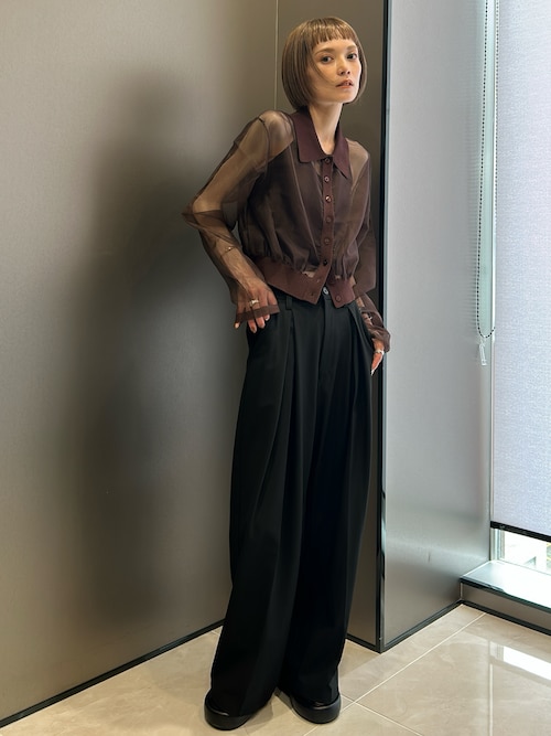 M-premier - gigi◆リナシメント◆可愛いスカラップデザインの活躍！黒ボレロカーディ セール】キラキラカットホックカーディガン（カーディガン