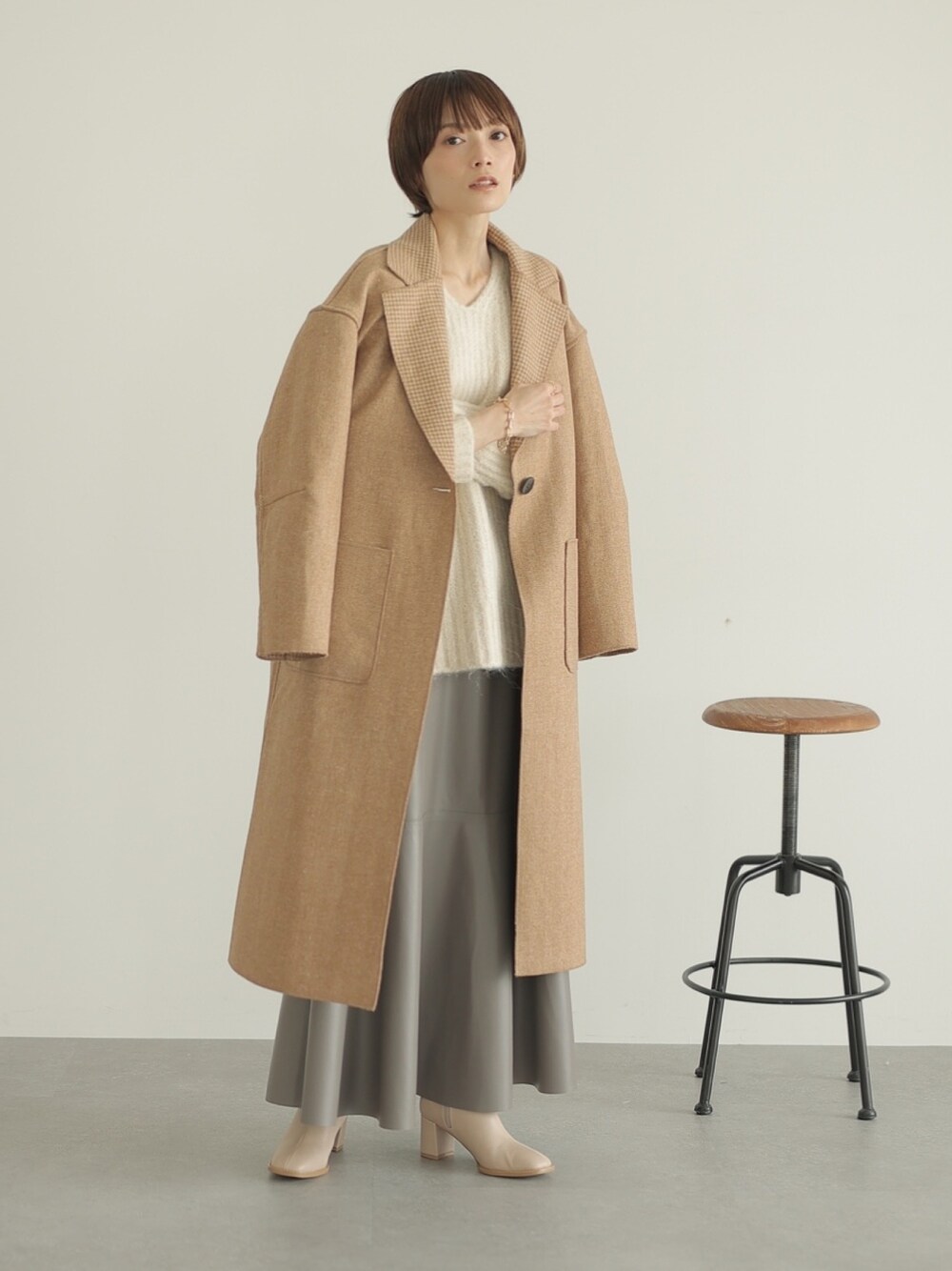 rem closet（レムクローゼット）の「チェックリバーシブルコート