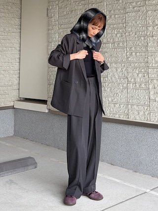 「mil(ミル)のダブルブレストジャケット【588243】(テーラードジャケット)」を使った、RIHOさん(レディース・150cm)の秋コーディネート