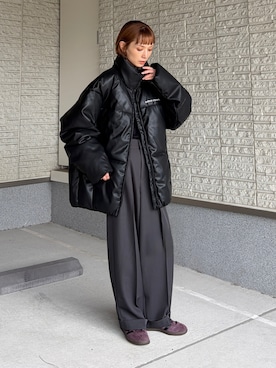 「mihns closet（ミンズクローゼット）の【mihns closet/ミンズクローゼット】26AW パデッドショートブルゾン / 新色追加（ダウンジャケット/コート、その他）」を使った、RIHOさん（レディース・150cm）の秋コーディネート