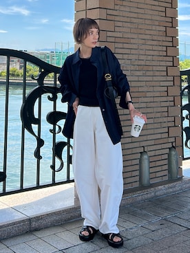 「JIL SANDER（ジルサンダー）のアイテム」を使った、RIHOさん（レディース・150cm）の夏コーディネート