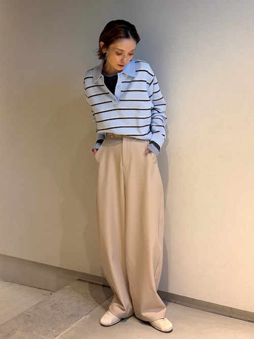 mil（ミル） ワイドパンツ スラックス パンツ 美シルエット カーブ