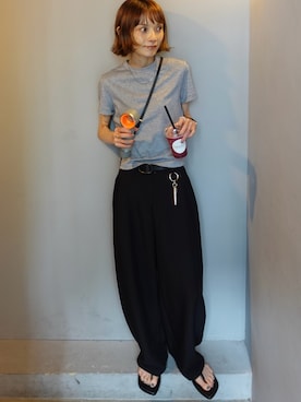 「Studio Doe（スタジオドー）のアイテム」を使った、RIHOさん（レディース・150cm）の夏コーディネート