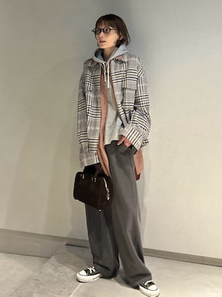 「nissen（ニッセン）の【低身長/高身長サイズ有】カーブパンツ（Petitjo/slattgir.)（その他パンツ）」を使った、RIHOさん（レディース・150cm）の冬コーディネート