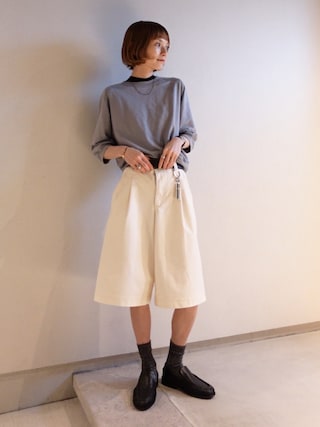 「CAMINANDO(カミナンド)のCAMINANDO カミナンド ローファー C26-01(ローファー)」を使った、RIHOさん(レディース・150cm)の夏コーディネート