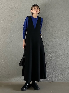 「UNIQLO（ユニクロ）のアイテム（ワンピース/ドレス）」を使った、RIHOさん（レディース・150cm）の秋コーディネート