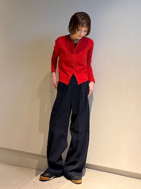 「UNIQLO（ユニクロ）のアイテム（パンツ、ブルー系）」を使った、RIHOさん（レディース・150cm）の春コーディネート