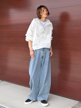 「アイテム（パーカー）」を使った、RIHOさん（レディース・150cm）の春コーディネート