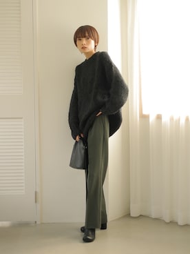 「ボリュームニット」｜「アイテム（ブーツ）」を使った、RIHOさん（レディース・150cm）の冬コーディネート