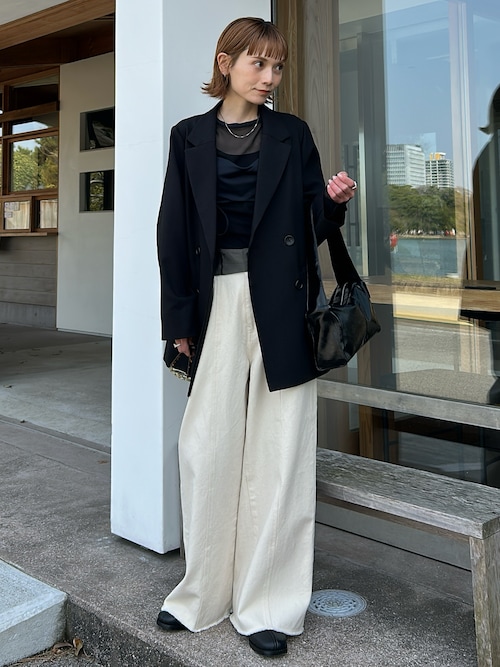 Mesh Combination Top（Tシャツ/カットソー）｜leinwande