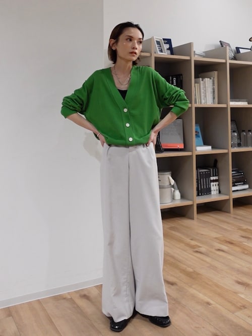 ◇【4サイズ展開/UVカット/接触冷感】麻調合繊タックセミワイドパンツ