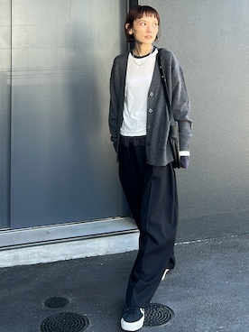 「アイテム（カーディガン/ボレロ）」を使った、RIHOさん（レディース・150cm）の秋コーディネート