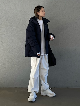 「HANES（ヘインズ）のアイテム」を使った、RIHOさん（レディース・150cm）の秋コーディネート