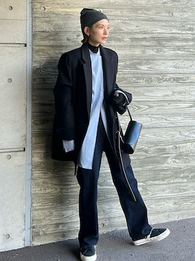 「HER.（ハー）のアイテム（その他アウター）」を使った、RIHOさん（レディース・150cm）の冬コーディネート