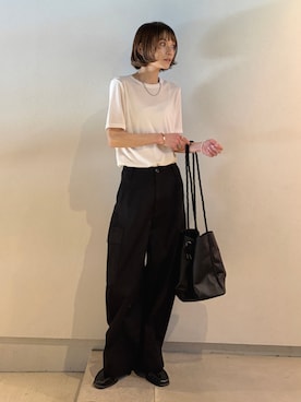 「GU（ジーユー）のアイテム（トップス）」を使った、RIHOさん（レディース・150cm）の春コーディネート