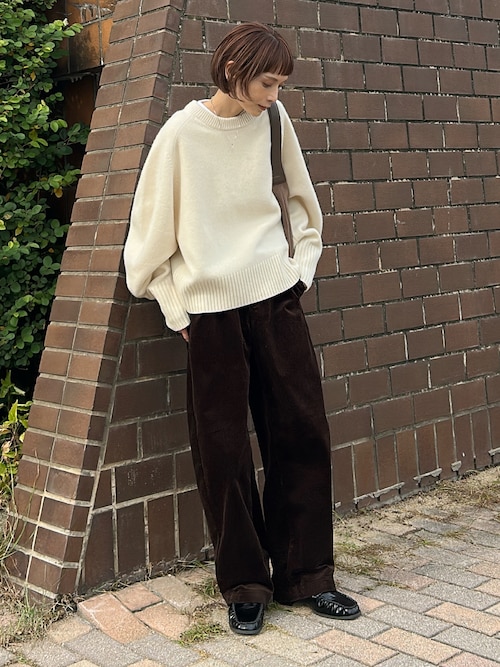 新品未使用 ナノユニバース カシミヤシルク クルーネック ニット アイボリー ウールカシミヤクルーネックプルオーバー | NANO universe（ナノ