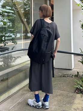 「MIZUNO（ミズノ　）のNYLON RIPSTOP（バックパック/リュック）」を使った、RIHOさん（レディース・150cm）の夏コーディネート