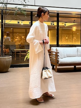 「JIL SANDER（ジルサンダー）のDRAWSTRING SM CROSSBODY（ショルダーバッグ）」を使った、RIHOさん（レディース・150cm）の春コーディネート