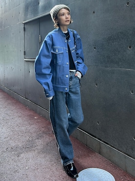 「アイテム（ニットキャップ/ビーニー）」を使った、RIHOさん（レディース・150cm）の秋コーディネート