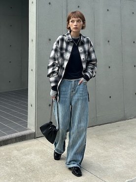 「アイテム（ローファー）」を使った、RIHOさん（レディース・150cm）の秋コーディネート