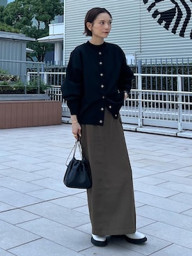 「JIL SANDER（ジルサンダー）のDRAWSTRING SM CROSSBODY（ショルダーバッグ）」を使った、RIHOさん（レディース・150cm）の秋コーディネート