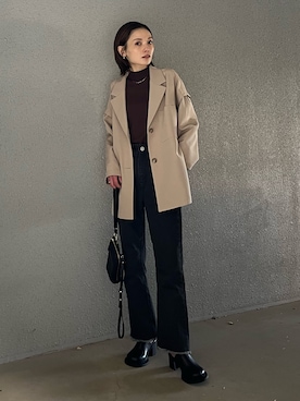 「フレア」｜「アイテム（その他アウター）」を使った、RIHOさん（レディース・150cm）の冬コーディネート