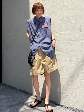 「Studio Doe（スタジオドー）のアイテム」を使った、RIHOさん（レディース・150cm）の夏コーディネート