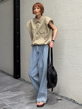 「Studio Doe（スタジオドー）のアイテム」を使った、RIHOさん（レディース・150cm）の夏コーディネート