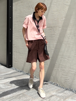 「LEMAIRE(ルメール)のCROSSBODY CROISSANT COIN(ポーチ)」を使った、RIHOさん(レディース・150cm)の夏コーディネート