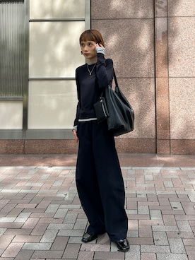「アイテム（チノパンツ）」を使った、RIHOさん（レディース・150cm）の秋コーディネート