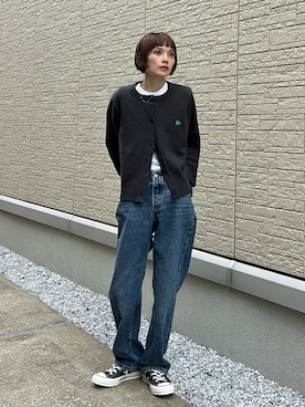 「アイテム（カーディガン/ボレロ）」を使った、RIHOさん（レディース・150cm）の冬コーディネート