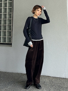 「アイテム（パンツ）」を使った、RIHOさん（レディース・150cm）の秋コーディネート