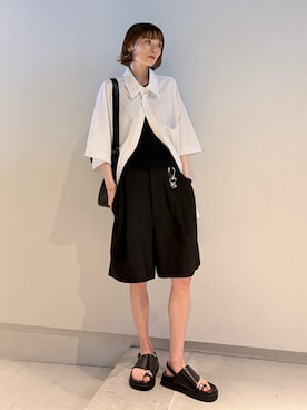 「GLOBAL WORK（グローバルワーク）のアイテム」を使った、RIHOさん（レディース・150cm）の夏コーディネート