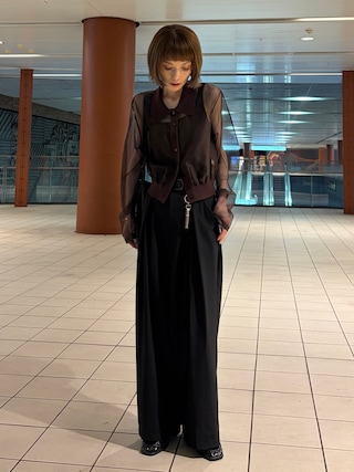 「STYLEMIXER（スタイルミキサー）のドッキングシアーカーデ（カーディガン/ボレロ）」を使った、RIHOさん（レディース・150cm）の夏コーディネート