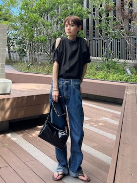 「TKEES（ティキーズ）のアイテム」を使った、RIHOさん（レディース・150cm）の夏コーディネート