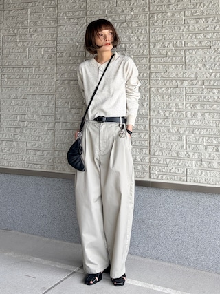 「mil(ミル)のバレルレッグ チノパンツ【586140】(チノパンツ)」を使った、RIHOさん(レディース・150cm)の夏コーディネート