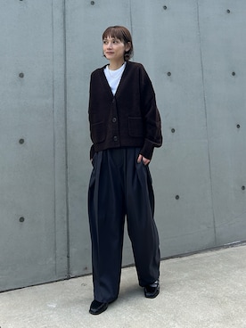 「アイテム（ローファー）」を使った、RIHOさん（レディース・150cm）の冬コーディネート