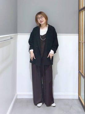 「LEPSIM（レプシィム）の3連ボールネックレス　287544（ネックレス、シルバー系）」を使った、みさみささん（レディース・158cm）の春コーディネート